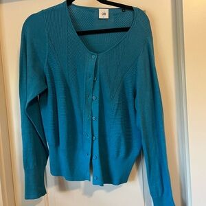 CAbi Teal Button-Up Cardigan